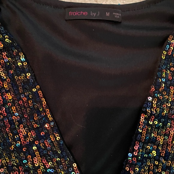 Fraiche Dazzling Long Sleeve Party Dress medium EUC - Picture 4 of 7